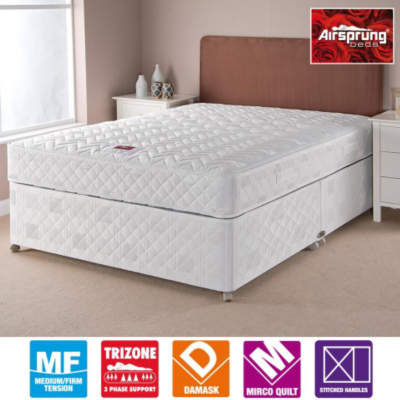 Airsprung Trizone Divan - King No Storage, White