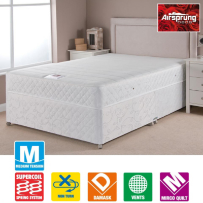 Airsprung Memory Divan - Double No Storage,