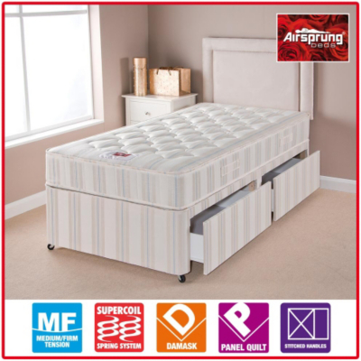 Airsprung Ortho Divan - Single 2 Drawers, Beige