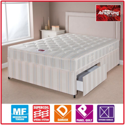 Airsprung Ortho Divan - Double 2 Drawers, Beige