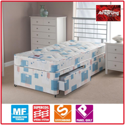 Airsprung Quilted Divan - Single 2 Drawers,