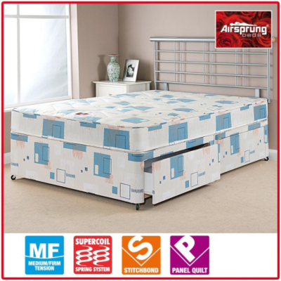 Airsprung Quilted Divan - King 4 Drawers, Cream