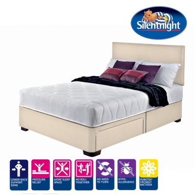 Silentnight Modern Divan - Beige Twill Fabric,