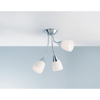 ASDA Chrome 3 Arm Basic Ceiling Light Fitting,