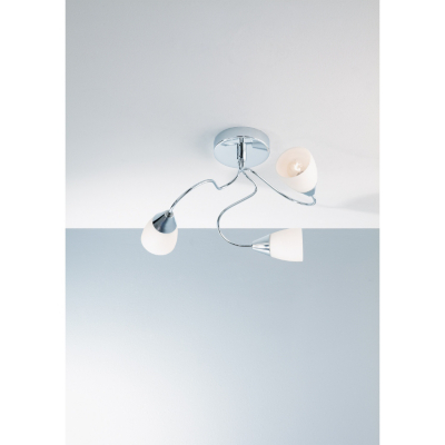 ASDA 3 Arm Ceiling Light Fitting, Chrome AS2955