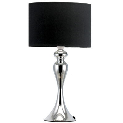 ASDA Chrome Traditional Table Lamp, Black AS2796