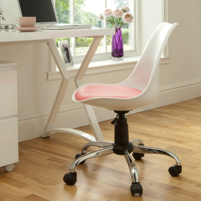 Office Chair Seat  on Here To Buy The Moulded Office Chair With Padded Seat   White And Pink