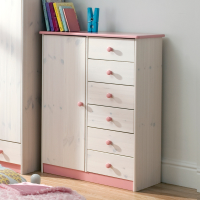 Jack and Jill Jill Childrens Wardrobe - 1 Door and 6 Drawer,