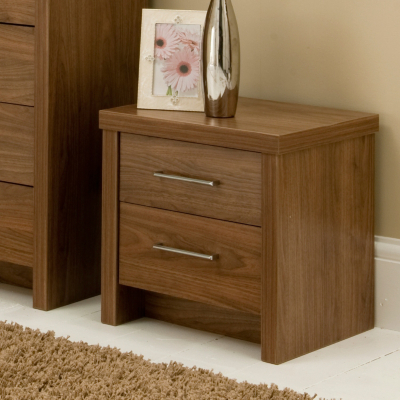 Ascot Bedside Cabinet - Walnut Effect, Walnut