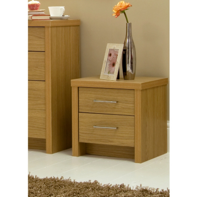 Ascot Bedside Cabinet - Oak Effect, Oak Effect
