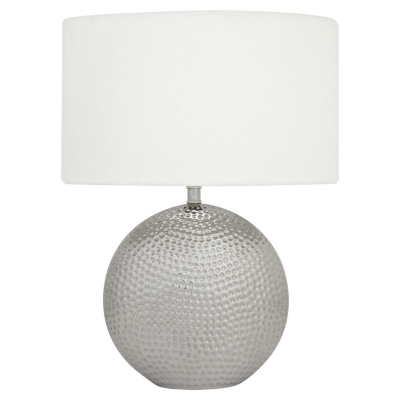 ASDA Beaten Ceramic Table Lamp, Chrome PR14144