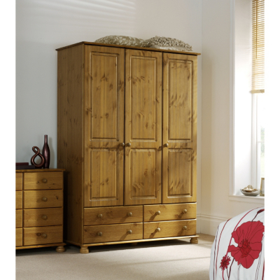 ASDA Hampton Pine 3 Door Wardrobe with 4 Drawers,