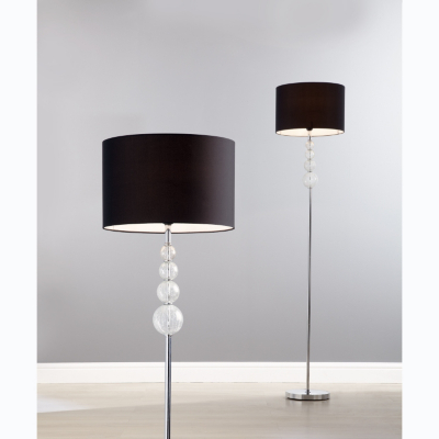 ASDA Crackle Glass Ball Floor Lamp, Chrome AS3045