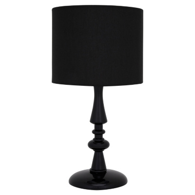 ASDA Turned Wood Table Lamp - Black, Black