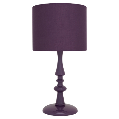 ASDA Turned Wood Table Lamp - Purple, Purple