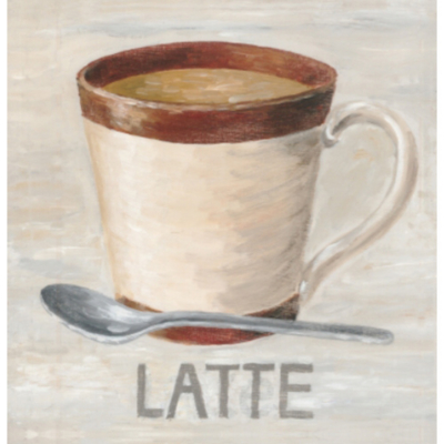 Latte Printed Canvas Wall Art - 30 x 30cm,