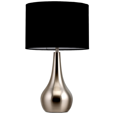 ASDA Brushed Steel Touch Table Lamp - Black