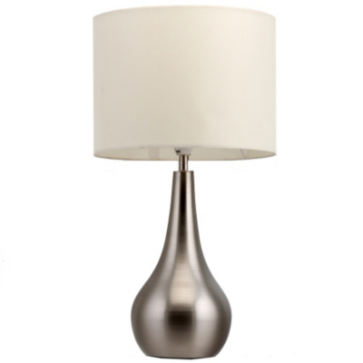 Brushed Steel Touch Table Lamp - Cream,