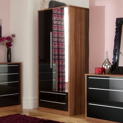 ASDA Melbourne 2 Door Wardrobe with 2 Drawers - Black