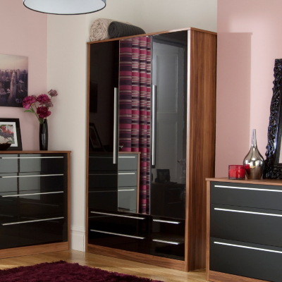 ASDA Melbourne 3 Door Wardrobe with 4 Drawers - Black