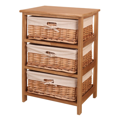 Wicker 3 Drawer Chest of Drawers 12396112