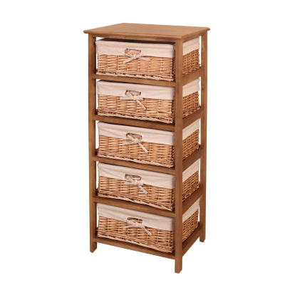 Wicker 5 Drawer Chest of Drawers 12396113