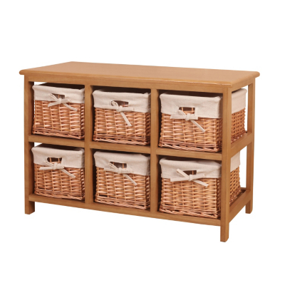 Wicker 6 Drawer Chest of Drawers 12396114