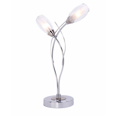 Godiva Table Lamp Satin Nickel - 2 Light,