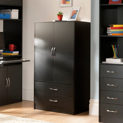 ASDA Dublin Combi Wardrobe - Black, Black 505244940208