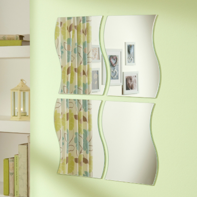 ASDA Wavy Mirror Tile Set of 4