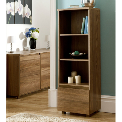 Jitona Strasbourg Single Bookcase - 1 Drawer - Walnut