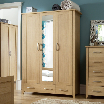 Jitona Montreaux Wardrobe - 3 Door - 2 Drawer - Oak