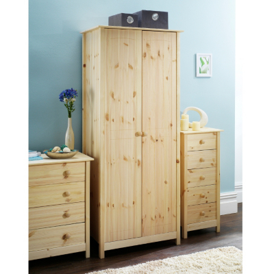 Scandinavia Pine Wardrobe - 2 Door, Pine