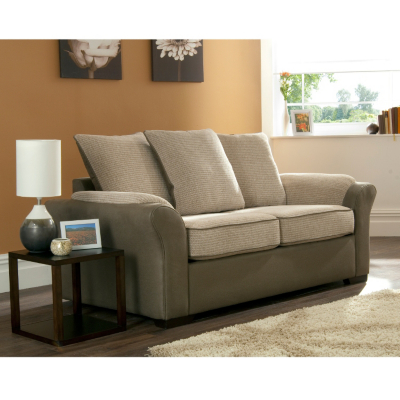Athens Sofa bed- Mushroom and Beige with plain