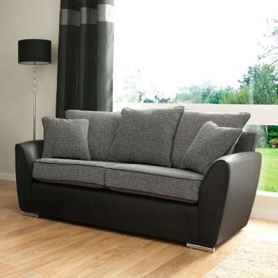 Danube Sofa bed- Black and Charcoal with plain