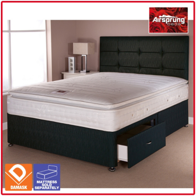 Airsprung Boston Bed Black Single - 2 Drawers