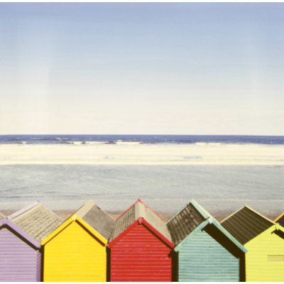 Bright Beach Huts Wall Art Canvas Print, Multi