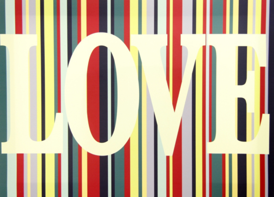 ASDA Love Stripey Wall Art Canvas Print, Multi 002440