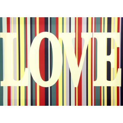 Love Stripey Wall Art Canvas Print, Multi 002440