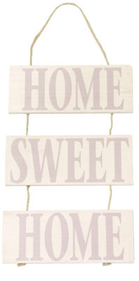 ASDA Home Sweet Home Hanging Sign, Beige 002441
