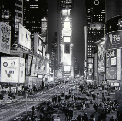 ASDA New York Night Wall Art Canvas Print, Black and