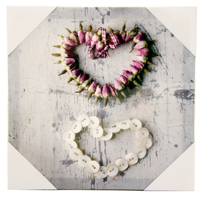 ASDA Heart Designs Wall Art Canvas Print, Natural