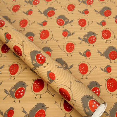 ASDA Red Robin Wrapping Paper - 5 metres, Red