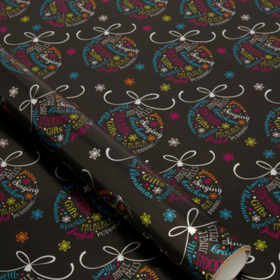 ASDA Bright Bauble Wrapping Paper - 5 metres, Brights