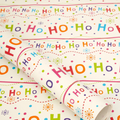 ASDA Bright Ho Ho Ho Wrapping Paper - 10 metres, Brights