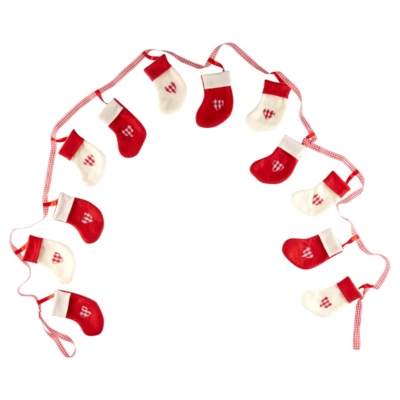 ASDA Christmas Stocking Garland, Red