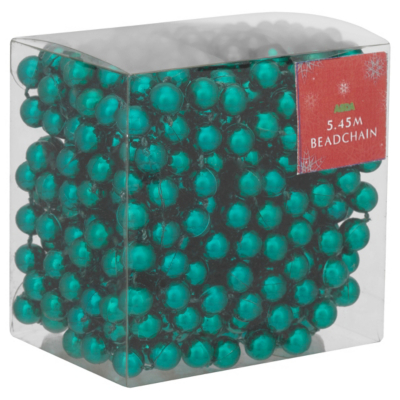 ASDA Beadchain Christmas Decoration - Teal, Brights