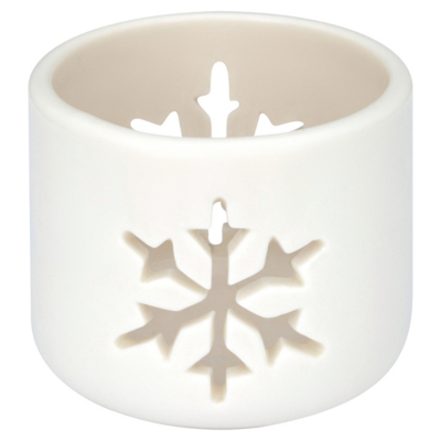ASDA Snowflake Tealight Holder - White, Silver