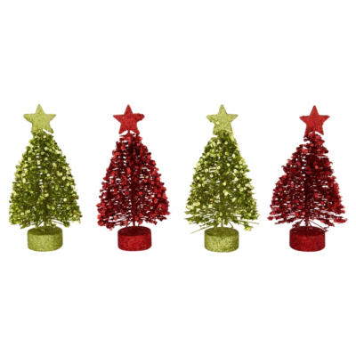 ASDA Mini Trees - Red and gold, Red