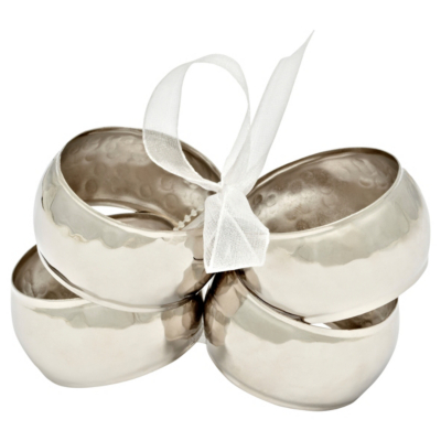 ASDA Silver Napkin Rings - 4 pack, Silver